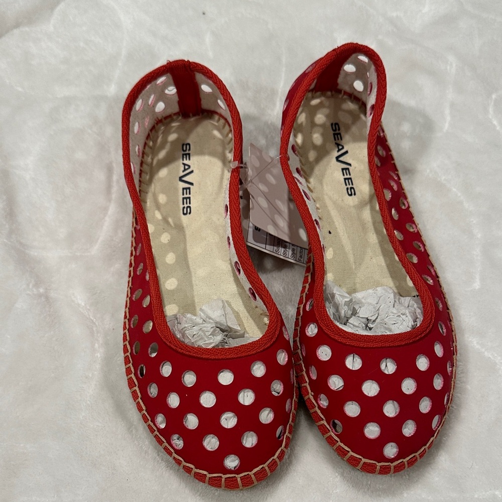 SeaVees Red  Polka Dot Shoes